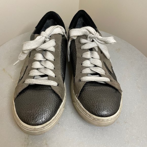 The Shoe Box Silver /Gray Metallic Star Sneakers (like Golden Goose) Sz 7 - Picture 3 of 9